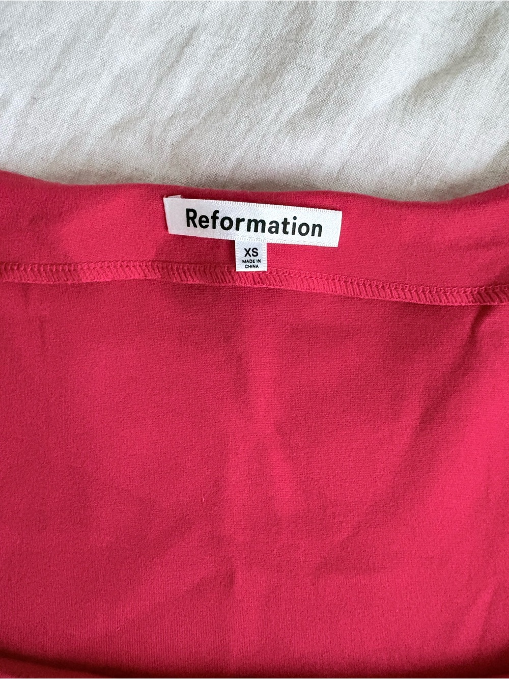 Reformation Carol Mini Dress in Red with Square Neckline - Picture 3 of 8